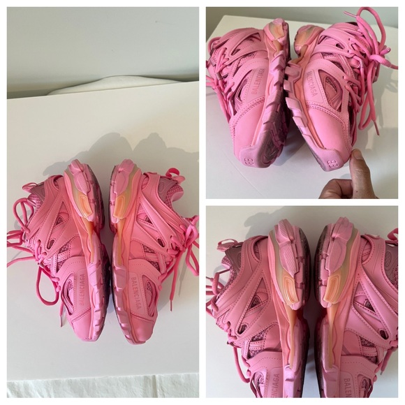 LIKE NEW Balenciaga Track Trainer Sneaker Bubblegum Pink Running Sneakers 38 8 - Picture 14 of 17